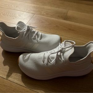 Size 8.5 white Adidas cloud foam sneakers - like new, worn only once.